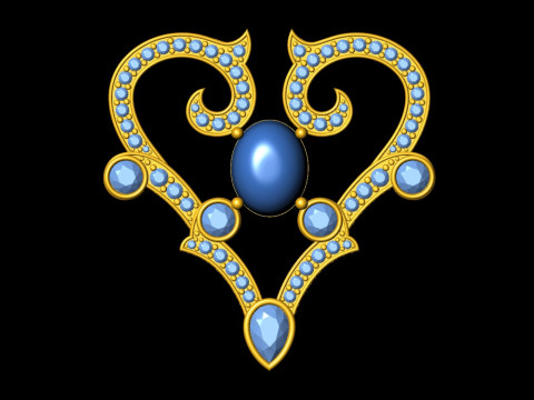 Royal Heart Diamond Pendant 3D प्रिंट मॉडल