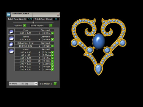 Royal Heart Diamond Pendant 3D प्रिंट मॉडल
