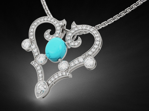 Royal Heart Diamond Pendant 3D प्रिंट मॉडल