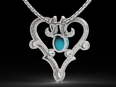 Royal Heart Diamond Pendant 3D प्रिंट मॉडल