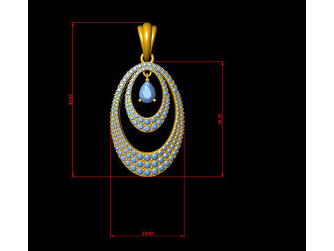Double Layer Teardrop Diamond Pendant Modelo de impresión 3D