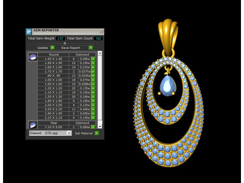 Double Layer Teardrop Diamond Pendant Modelo de impresión 3D