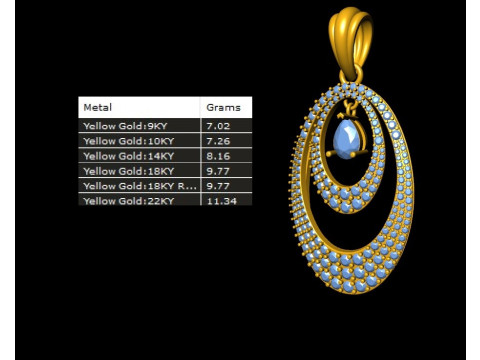 Double Layer Teardrop Diamond Pendant Modelo de impresión 3D