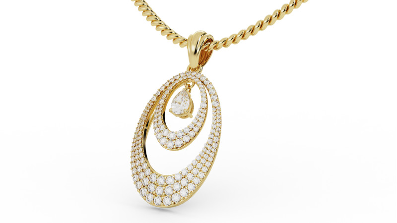 Double Layer Teardrop Diamond Pendant Modelo de impresión 3D .c4d .max .obj .3ds .fbx .stl .blend
