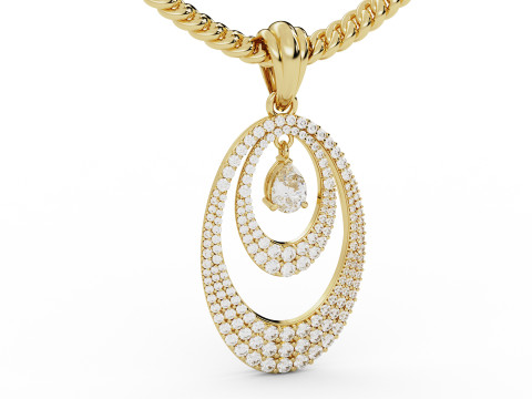 Double Layer Teardrop Diamond Pendant Modelo de impresión 3D