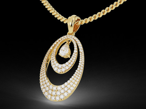 Double Layer Teardrop Diamond Pendant Modelo de impresión 3D