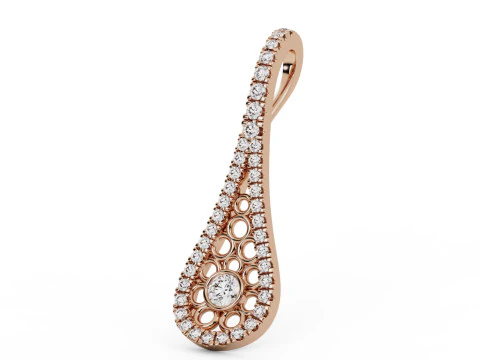 Valentine Solitaire Teardrop Pendant 3D Print Model