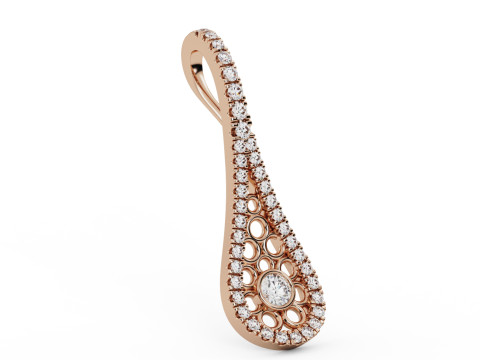 Valentine Solitaire Teardrop Pendant 3D Baskı Modeli