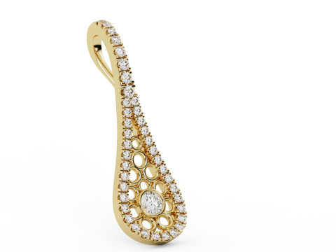 Valentine Solitaire Teardrop Pendant 3D Baskı Modeli