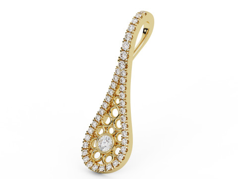 Valentine Solitaire Teardrop Pendant 3D Baskı Modeli