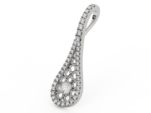 Valentine Solitaire Teardrop Pendant 3D Baskı Modeli