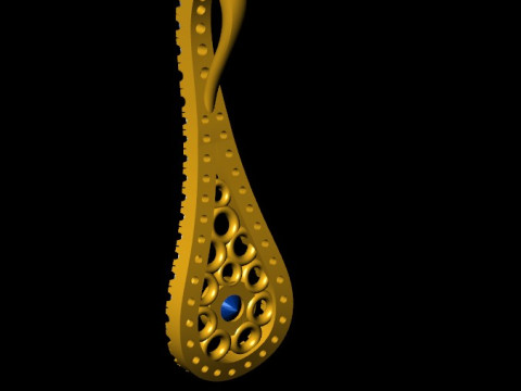 Valentine Solitaire Teardrop Pendant 3D Baskı Modeli
