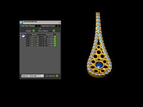 Valentine Solitaire Teardrop Pendant 3D Baskı Modeli