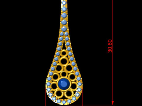 Valentine Solitaire Teardrop Pendant 3D Baskı Modeli