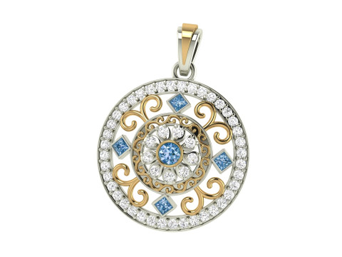 Round Filigree Solitaire Pendant Modelo de impresión 3D