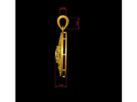 Round Filigree Solitaire Pendant 3D Принт Модель