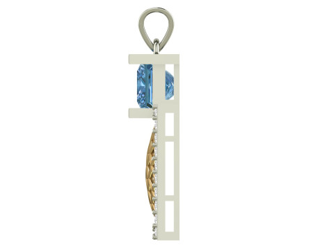 Square Mesh Color Stone Diamond Pendant 3Dプリントモデル