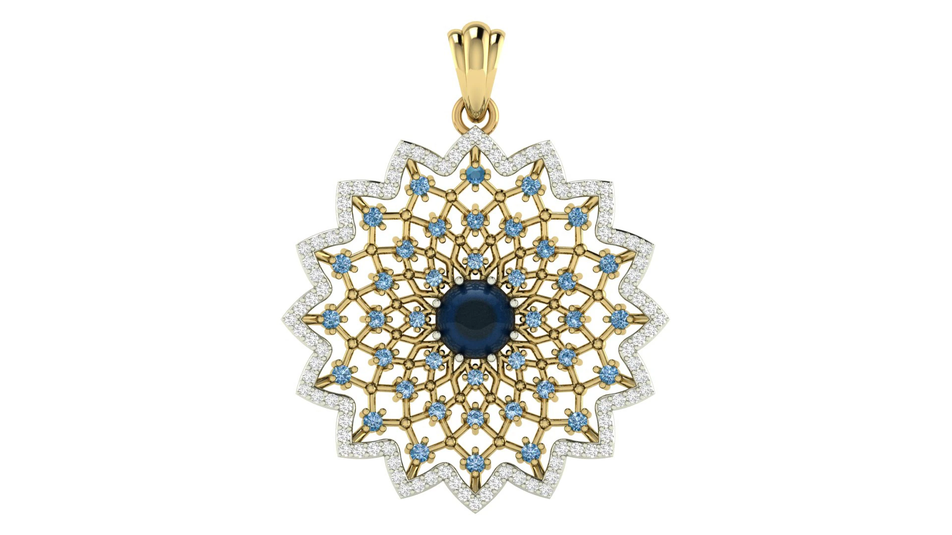 Celestial Starburst Galaxy Diamond Pendant 3D Print Model .c4d .max .obj .3ds .fbx .stl .blend 