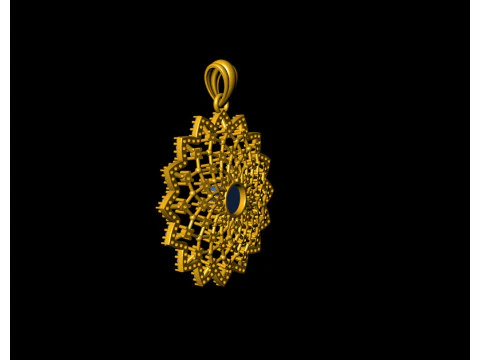Celestial Starburst Galaxy Diamond Pendant 3D Print Model