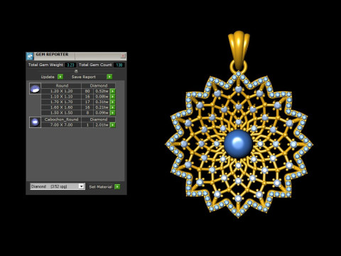 Celestial Starburst Galaxy Diamond Pendant 3D 打印模型