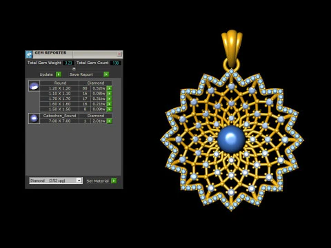 Celestial Starburst Galaxy Diamond Pendant 3D Print Model