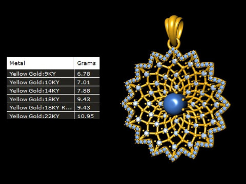 Celestial Starburst Galaxy Diamond Pendant 3D 打印模型