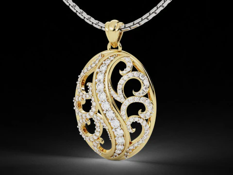 Pingente de Diamante Filigrana 2 Modelo de Impressão 3D