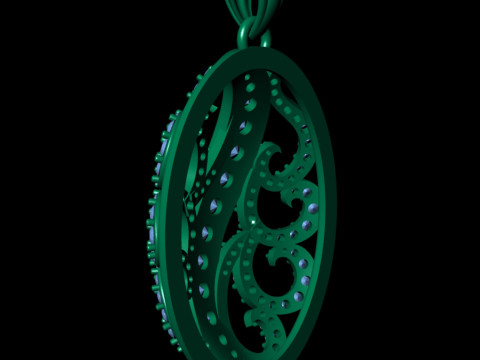 Filigree Diamond Pendant 2 Modèles 3D en vedette