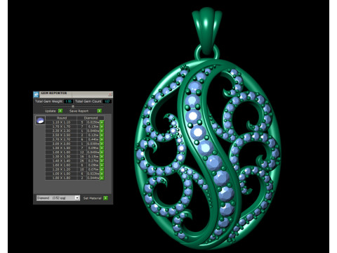 Filigree Diamond Pendant 2 Modèles 3D en vedette
