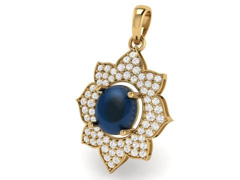 Diamond Lotus Cabochon Pendant Modello di stampa 3D