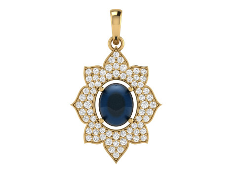 Diamond Lotus Cabochon Pendant 3D 프린트 모델