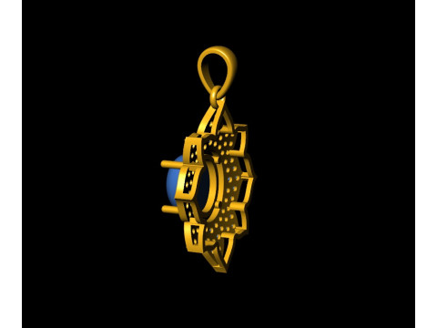 Diamond Lotus Cabochon Pendant 3D 프린트 모델
