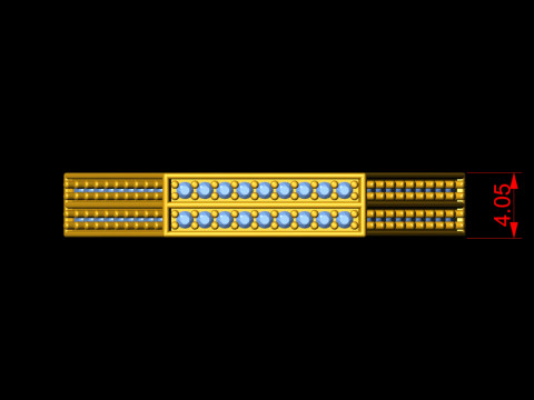 Hexagon Gold Diamond Eternity Ring 3D 打印模型
