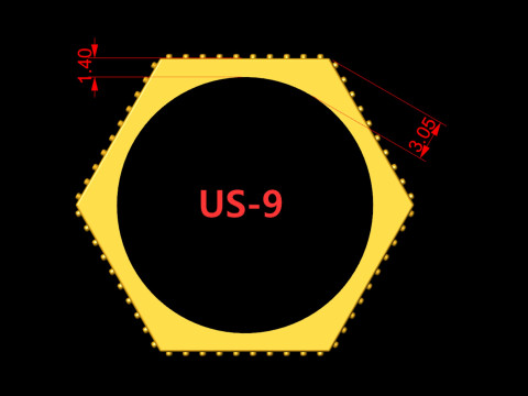 Hexagon Gold Diamond Eternity Ring 3D 打印模型