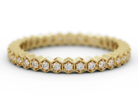 Anel de banda eterna de diamante favo de mel de navio Modelo de Impressão 3D