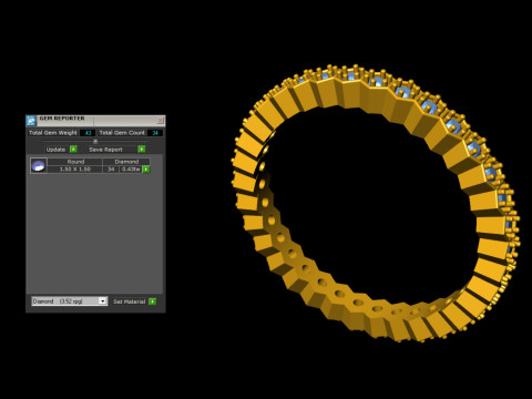 Vessel Honeycomb Diamond Eternity Band Ring 3D Print Model