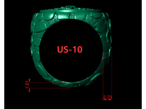 Wings of Victory Gold Coin Nugget Signet Ring Model do druku 3D