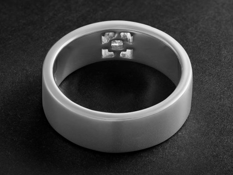 Princess Cut Solitaire Diamond Wide Band Ring 3D Print Model