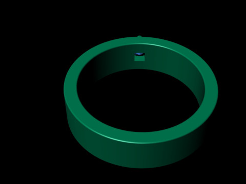 Princess Cut Solitaire Diamond Wide Band Ring 3D Print Model