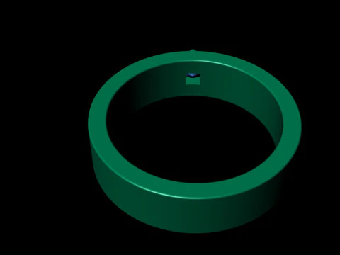 Princess Cut Solitaire Diamond Wide Band Ring 3D Print Model