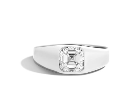 Princess Cut Channel Engagement Diamond Ring Modelo de impresión 3D