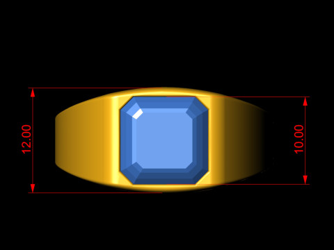 Princess Cut Channel Engagement Diamond Ring 3D 프린트 모델