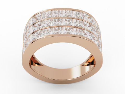 Princess Cut Channel Engagement Diamond Ring 3D printmodel