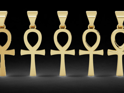 5 Plain Gold Ankh Egyptian Cross Pendant 3D Baskı Modeli