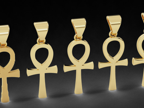 5 Plain Gold Ankh Egyptian Cross Pendant 3D Baskı Modeli