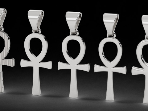 5 Plain Gold Ankh Egyptian Cross Pendant 3D Baskı Modeli