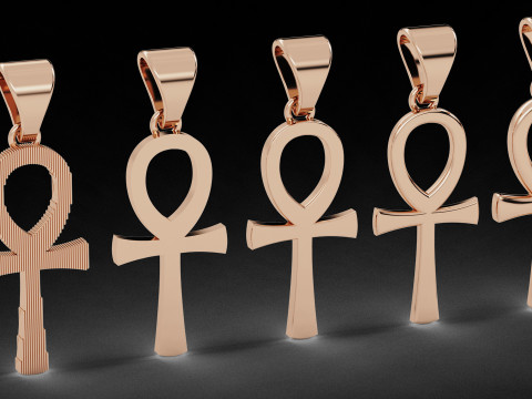 5 Plain Gold Ankh Egyptian Cross Pendant 3D Baskı Modeli