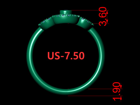 Clover Flower Diamond Engagement Ring 3D Baskı Modeli