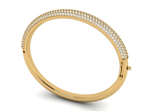Womens Diamond Braslate with Lock Clasp 3D Print Model