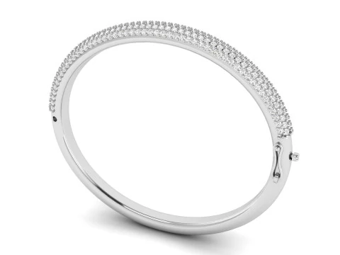 Womens Diamond Braslate with Lock Clasp 3D Print Model